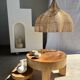 Rattan pendant lamp in the shape of a flower
