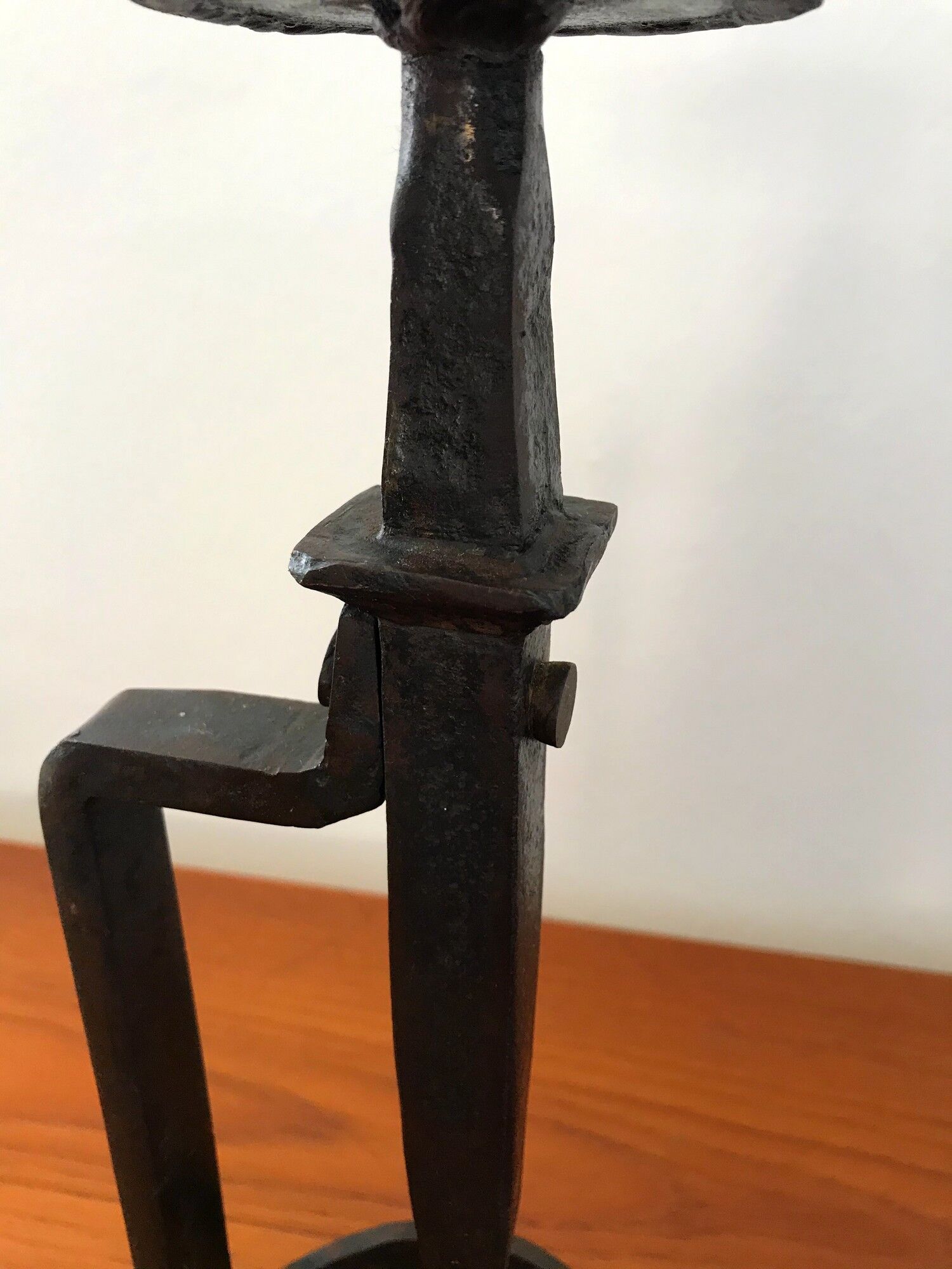 Wrought iron candlesticks brutalist art 70s