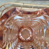 Vase 70s pink chiseled glass