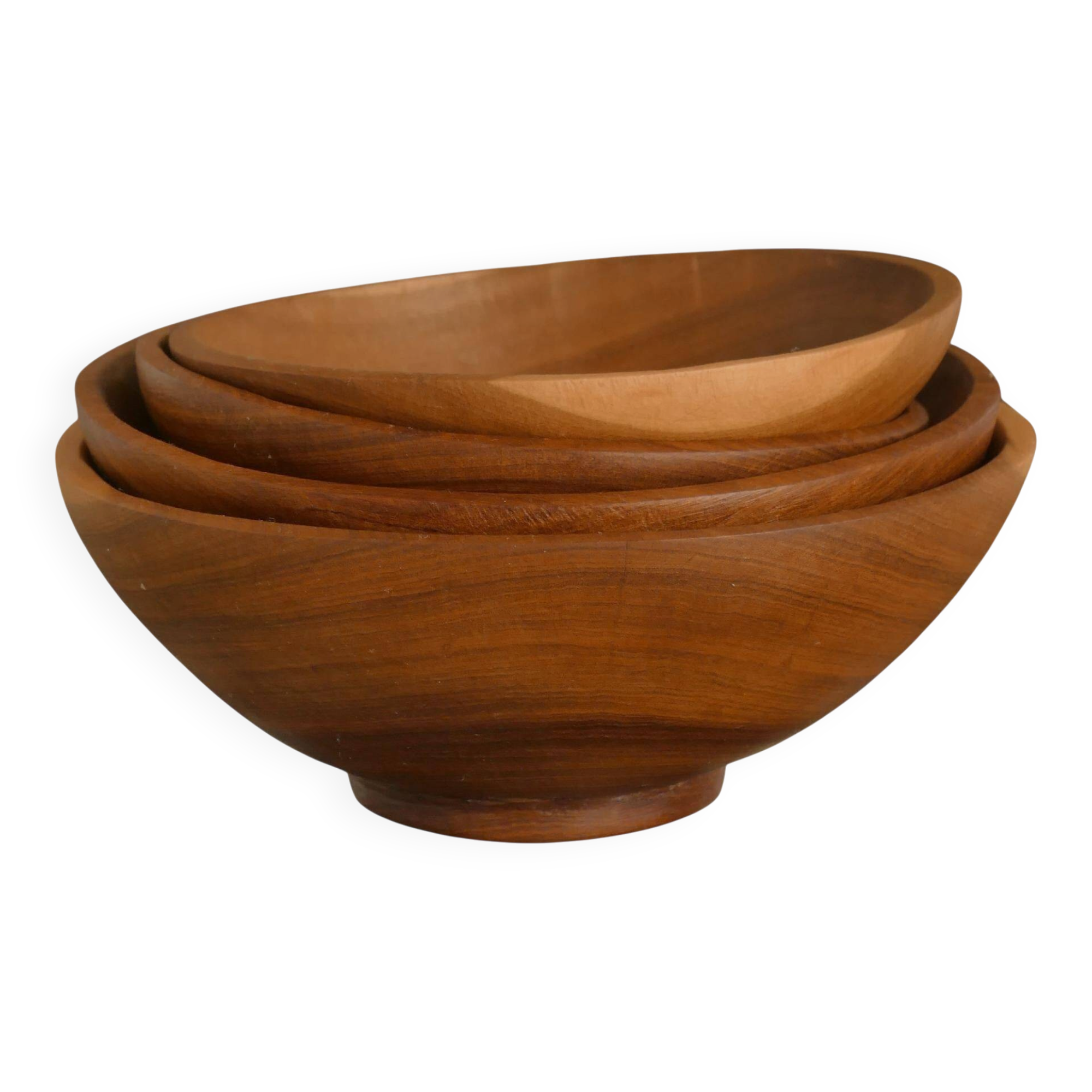 Handmade Akacia Wood Bowls, Set of 4