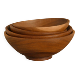 Handmade Akacia Wood Bowls, Set of 4