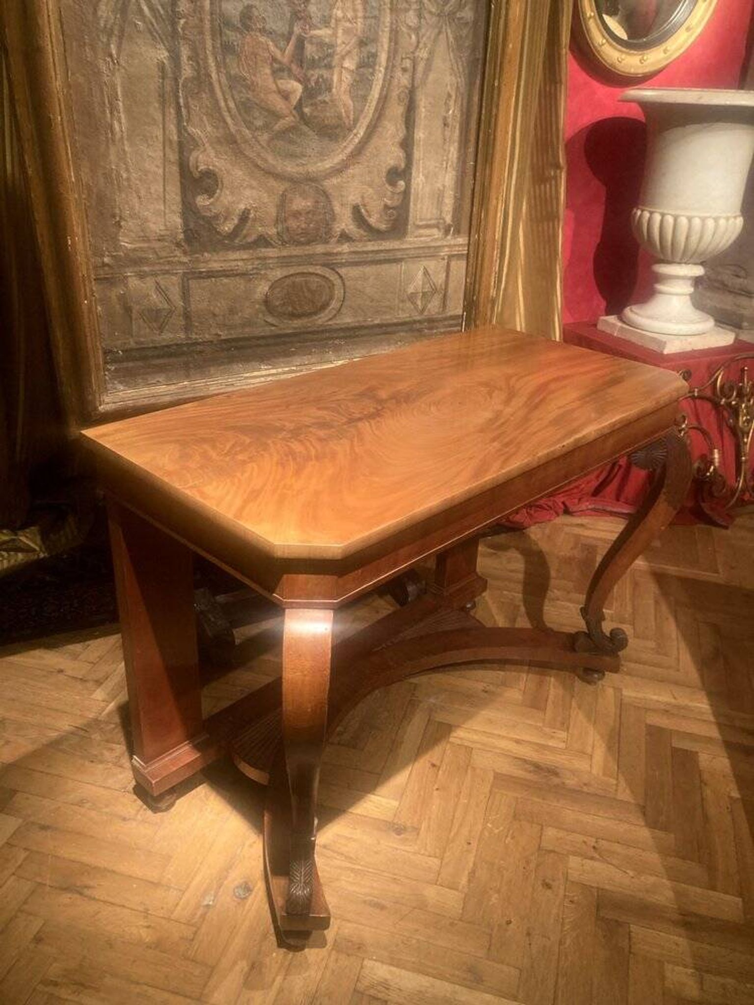 Art Nouveau Italian Wooden Console Table