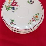 6 hand-painted Sarreguemines Strasbourg model saucers