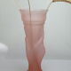 Art Deco vase, rose, hand-painted, frosted glass.
