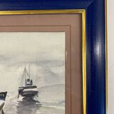 Old painting, Marine, signed and dated 1999
