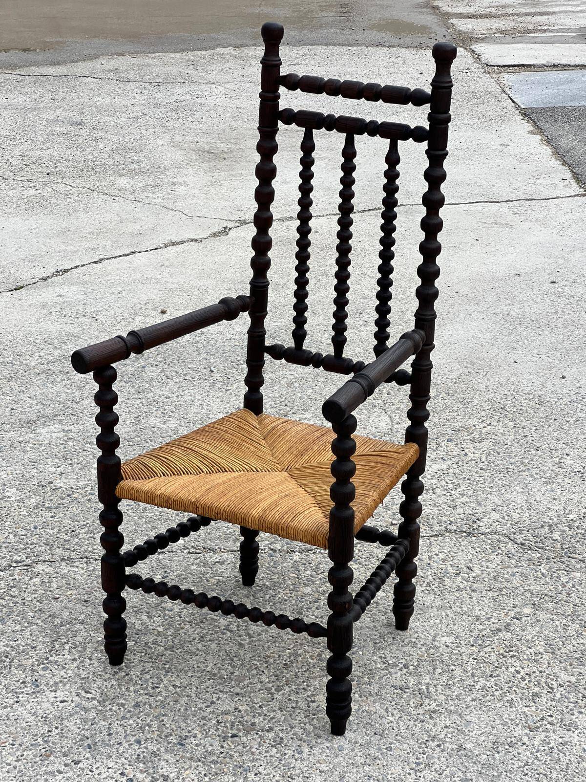 Chair called Bobbin in stained oak, 1930