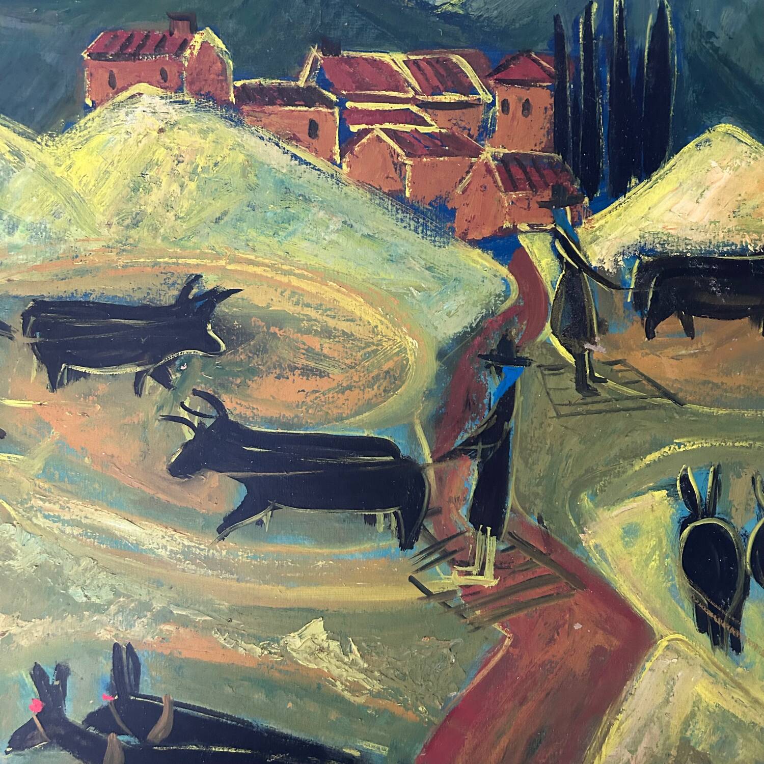 Large naive animal painting