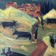 Large naive animal painting