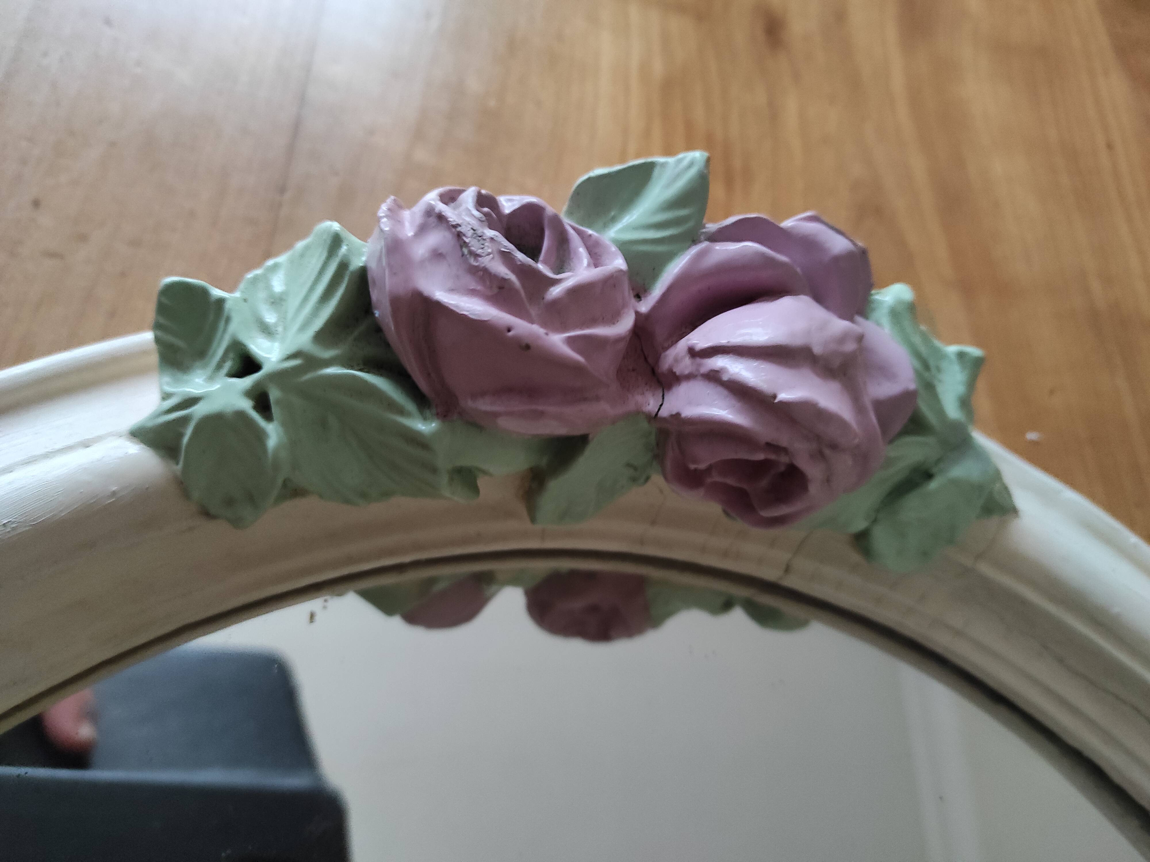 Antique mirror with roses