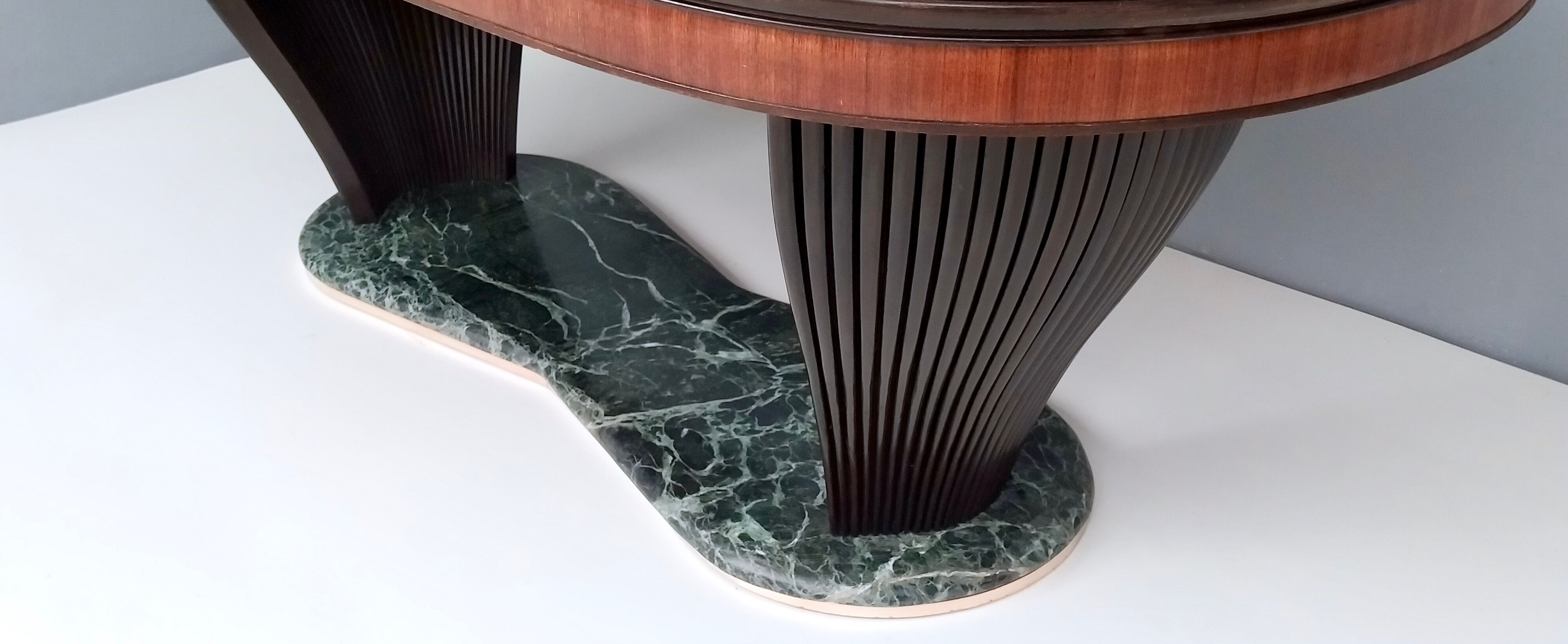 Vintage Dining Table by Vittorio Dassi with Opaline Glass Top and Marble Base