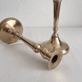 Bougeoirs chandeliers anciens balustre en laiton cuivre