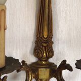 Large Vintage French Bronze Baroque Style Bronze Double Wall Light 5413