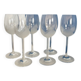 Set of 6 vintage crystal wine glasses - empoli tulip frosted stemware