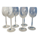 Set of 6 vintage crystal wine glasses - empoli tulip frosted stemware