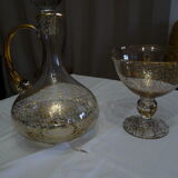 Crystal wine decanter with its cup