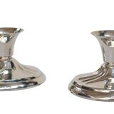 Pair of silver metal candlesticks