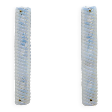 Modern Italian Murano Glass Iridescent Milk Wall Sconces, 80s