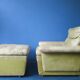 Patchwork leather olive green lounge chair and ottoman by Laauser, 1970s