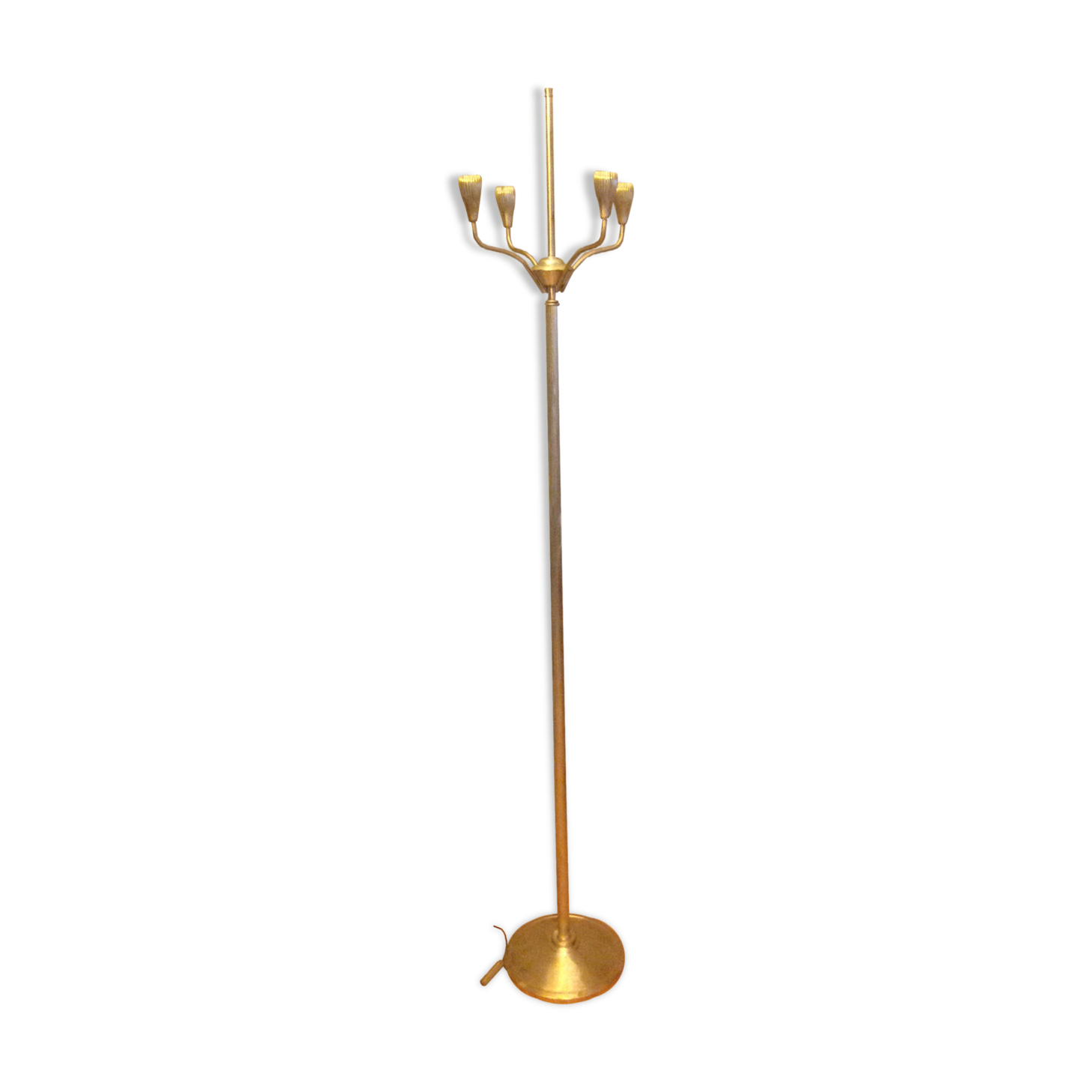 Four-fire retro brushed brass lamppost, 30-40s