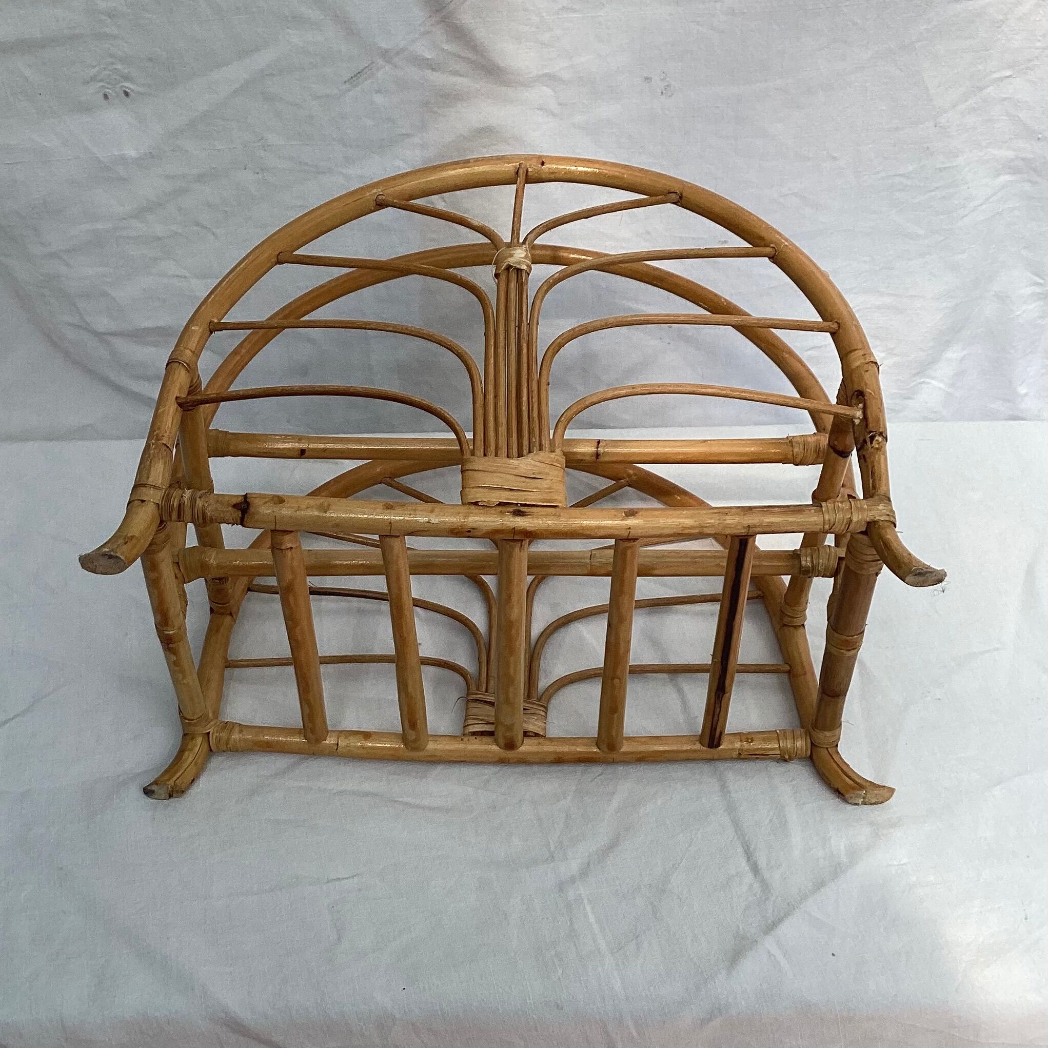 Rattan magazine holder