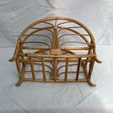 Rattan magazine holder