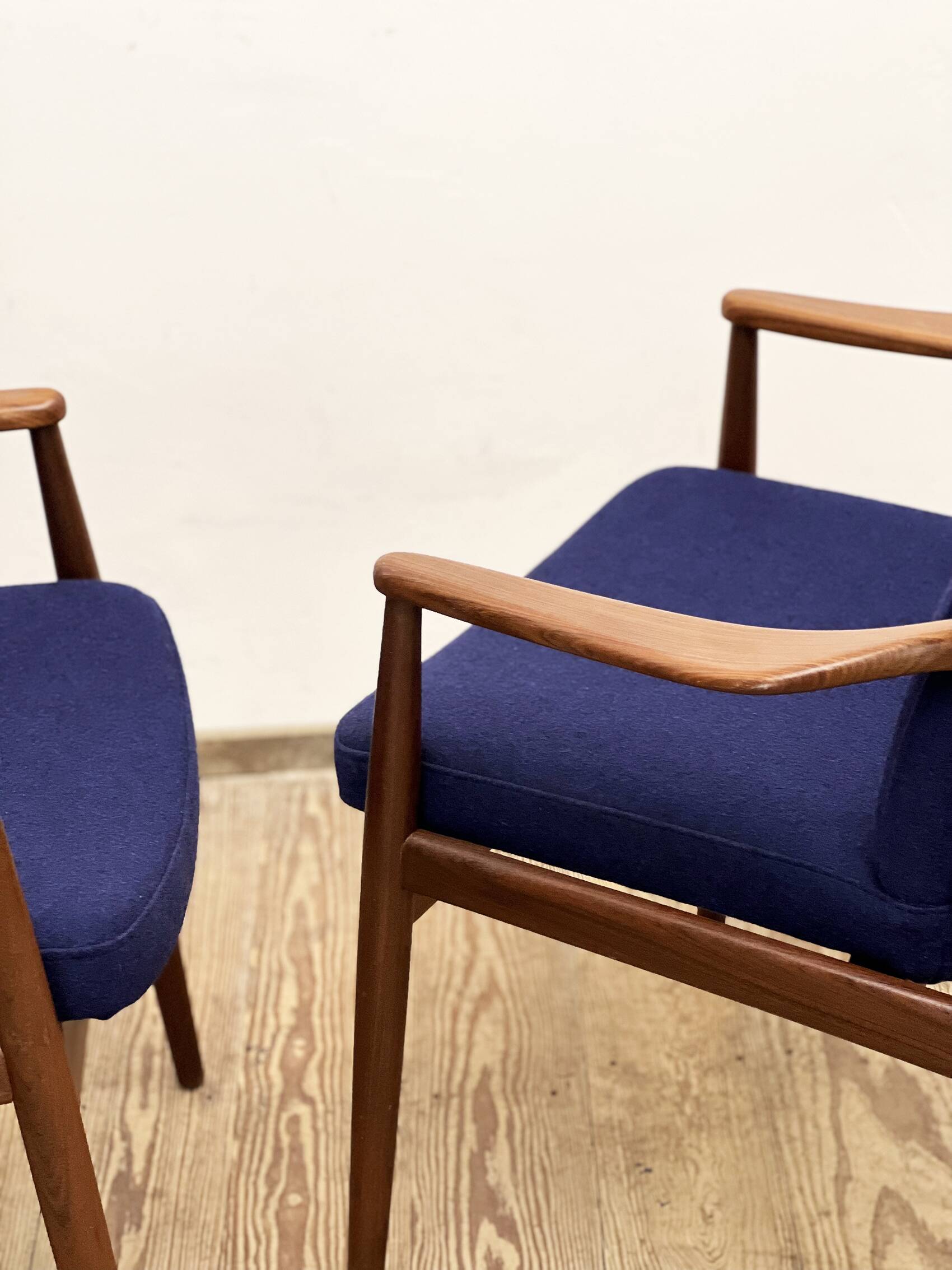 Two Mid-Century Modern Teak Armchairs by Hartmut Lohmeyer for Wilkhahn, 1950s