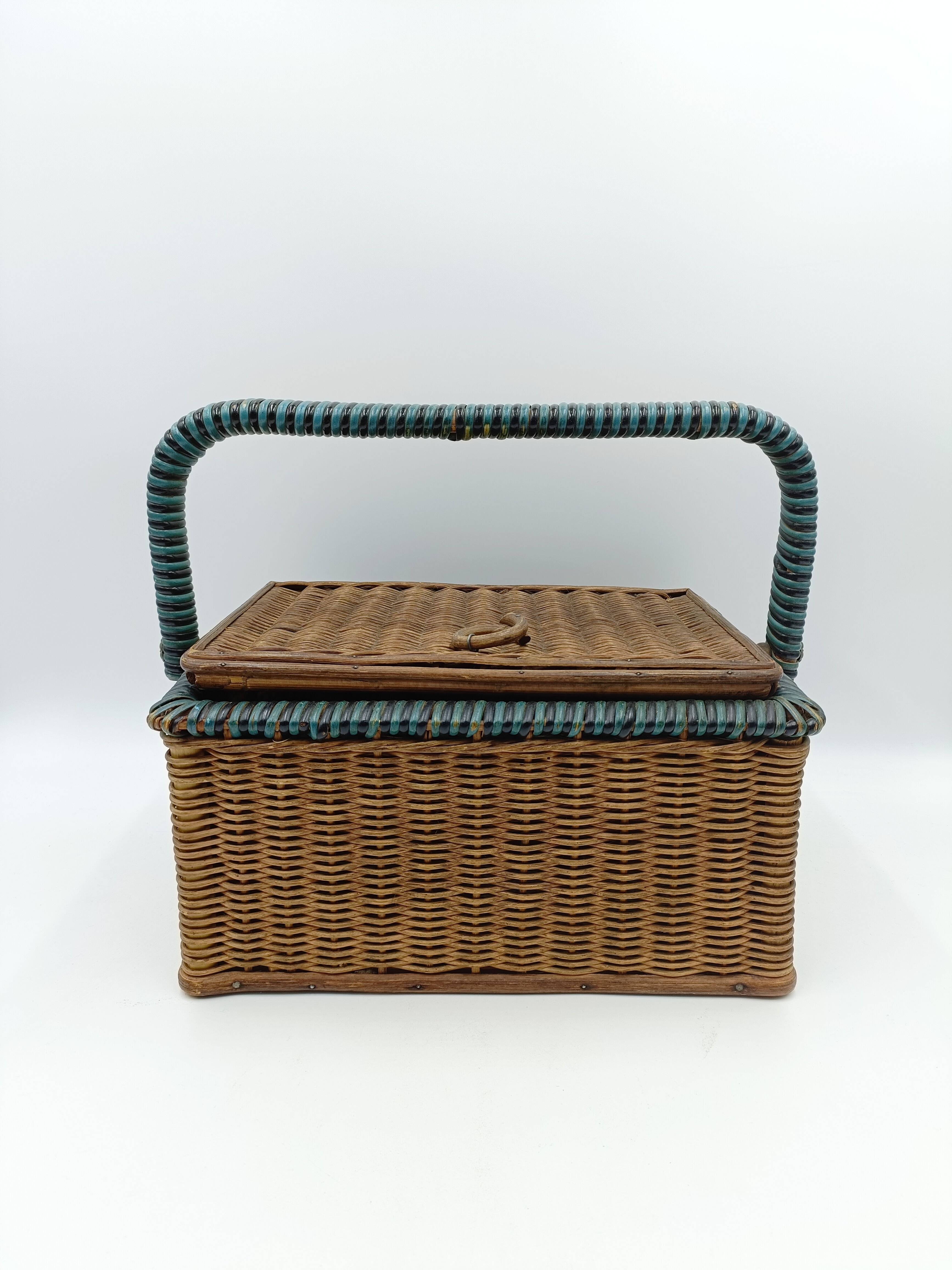 Wicker sewing basket