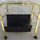 Vintage gilded metal magazine door with glass top and two compartments
