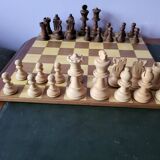 Complete regency wooden chess set with chessboard 31 cm x 31 cm