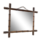 Mirror 45x51cm rectangular wood imitation bamboo 1960