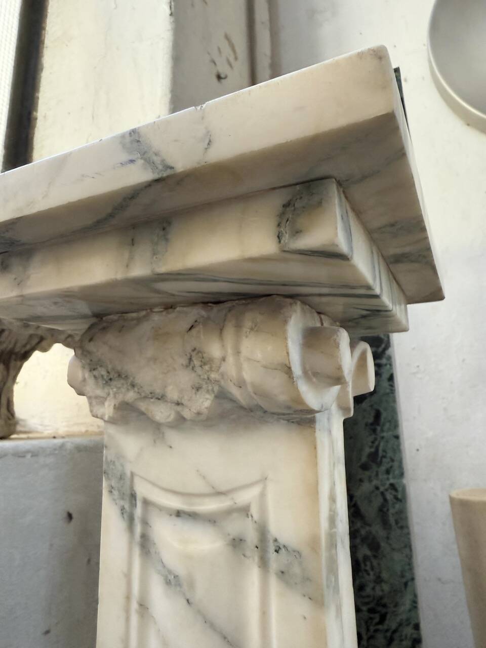 Set of 4 marble columns or pedestals.