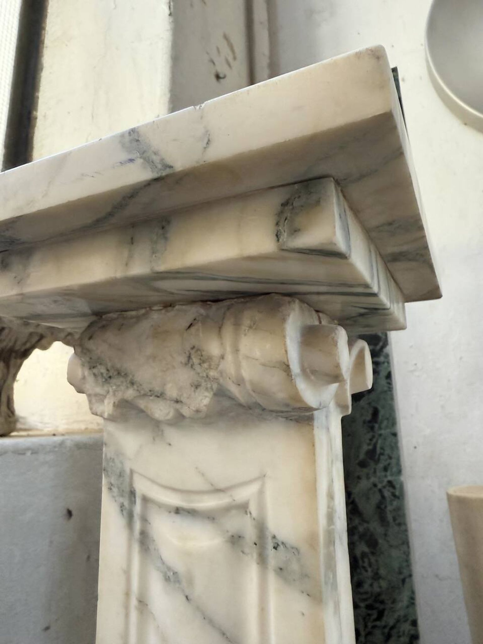 Set of 4 marble columns or pedestals.