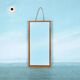 Wooden Japandi Scandinavian mirror from the 70s, minimalist mirror.