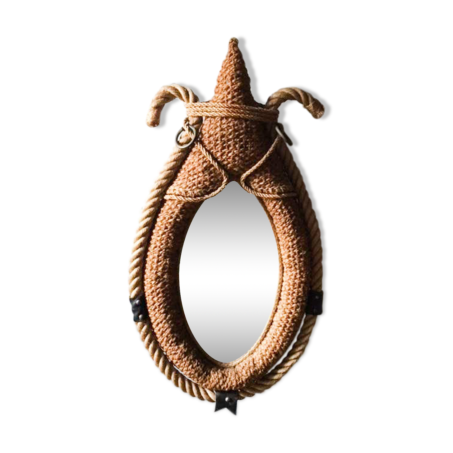 Miroir en corde années 50 - 13x80cm