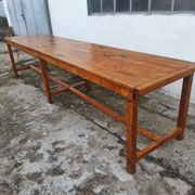 Old country farmhouse table of 3m50 for 12 people with rustic fir spacers