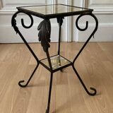 side table pedestal table wrought iron plant holder
