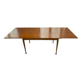 Vintage extendable table for 4 to 10 people - varnished blond teak - 1960s