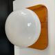 Vintage wall or ceiling light in pine and opaline.