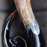 Art Pottery Vase Serpent Stoneware Flame Large Fire Signed: Verdelais.