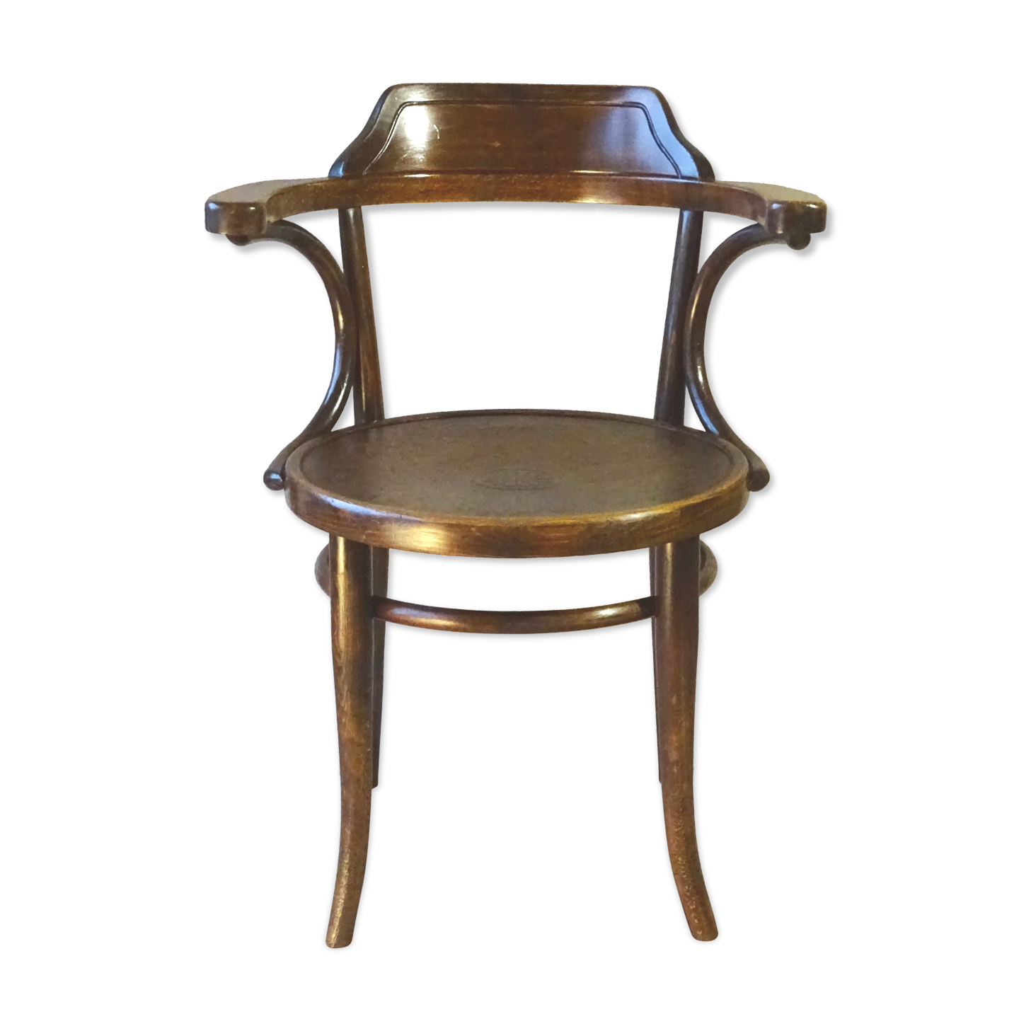 Thonet office armchair N°3 wooden seat, circa 1900