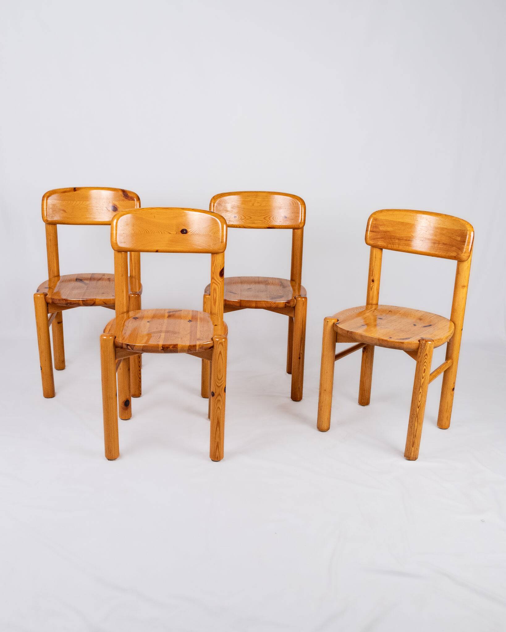 Set of 4 pine chairs by Rainer Daumiller, Denmark, 1970s