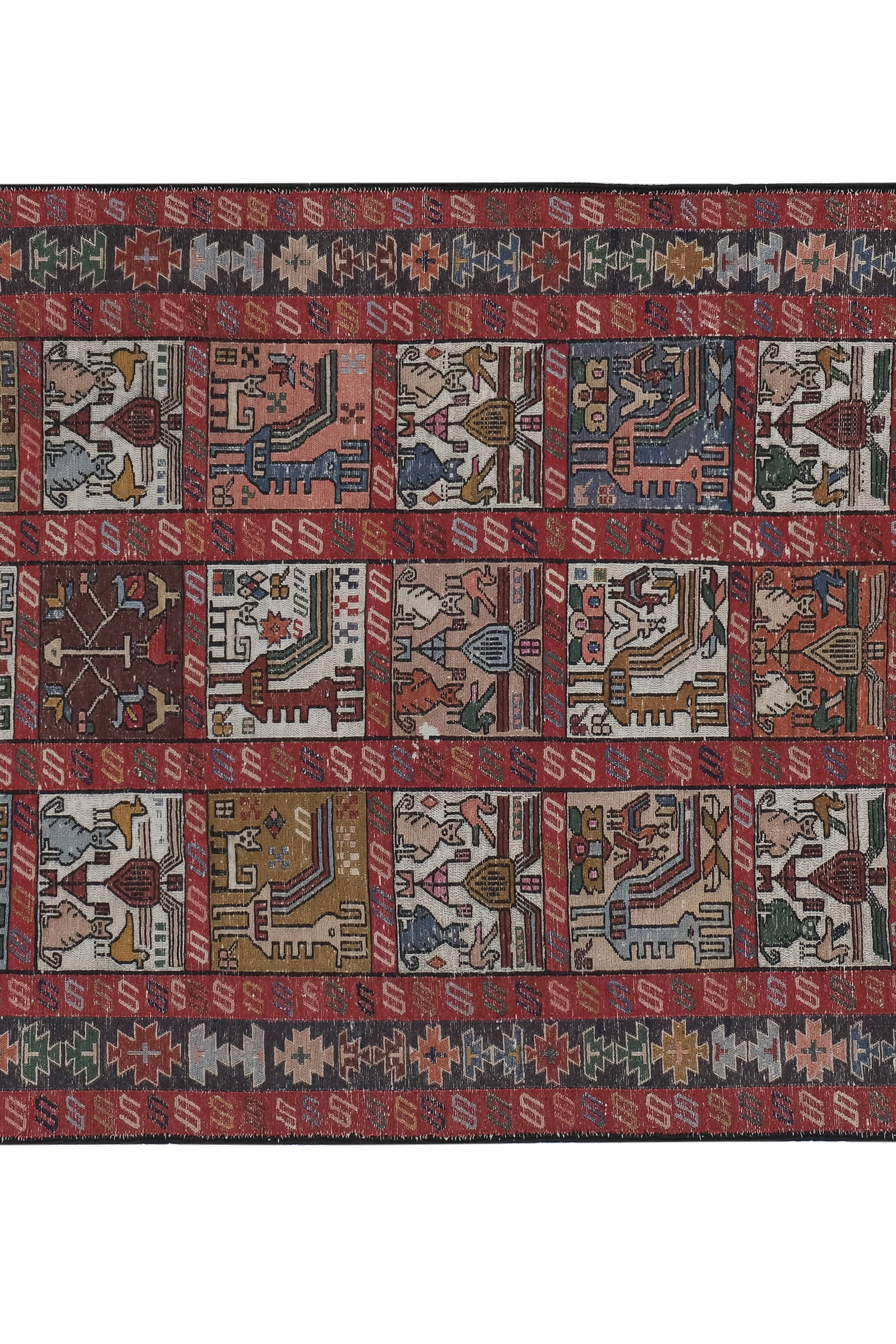 Vintage Turkish rug from Oushak, hand-woven 120x185 cm