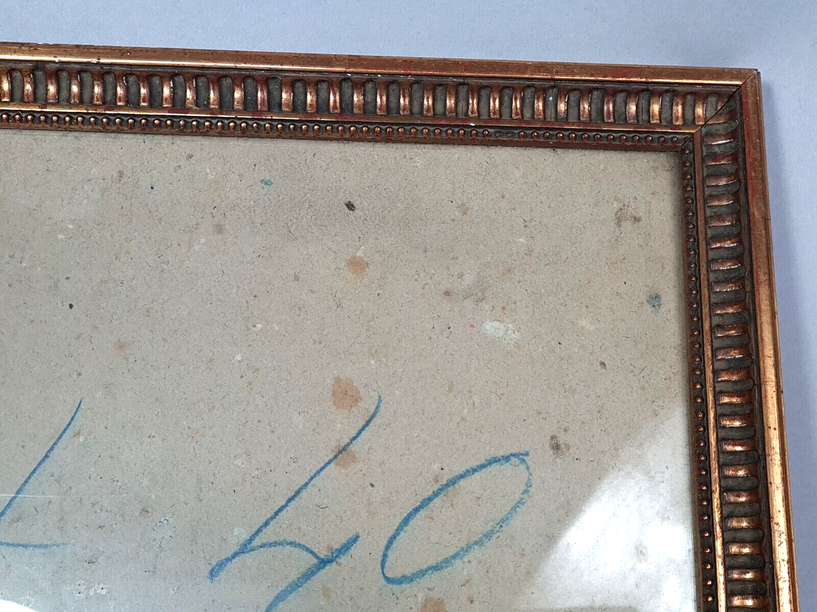 Old frame with channels foliage 39x28 cm wood original gilding stucco +glass SB172