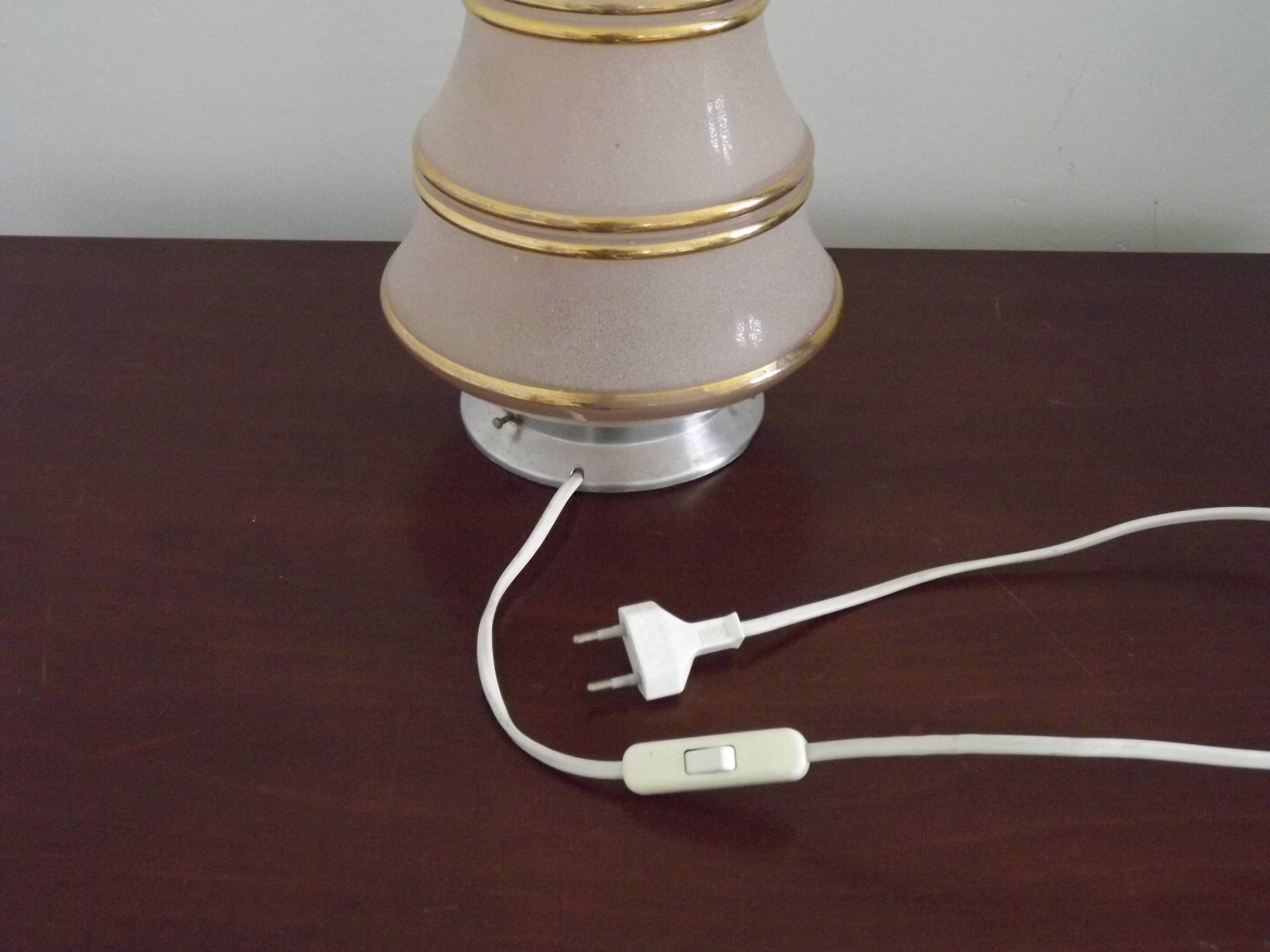 Ceiling light / Art Deco lamp in pink and gold with a glass shade - Silver Fitter