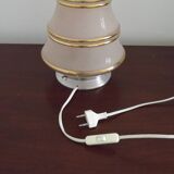 Ceiling light / Art Deco lamp in pink and gold with a glass shade - Silver Fitter