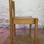 Set of 6 stackable vintage wooden chairs