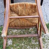 Rustic straw armchair