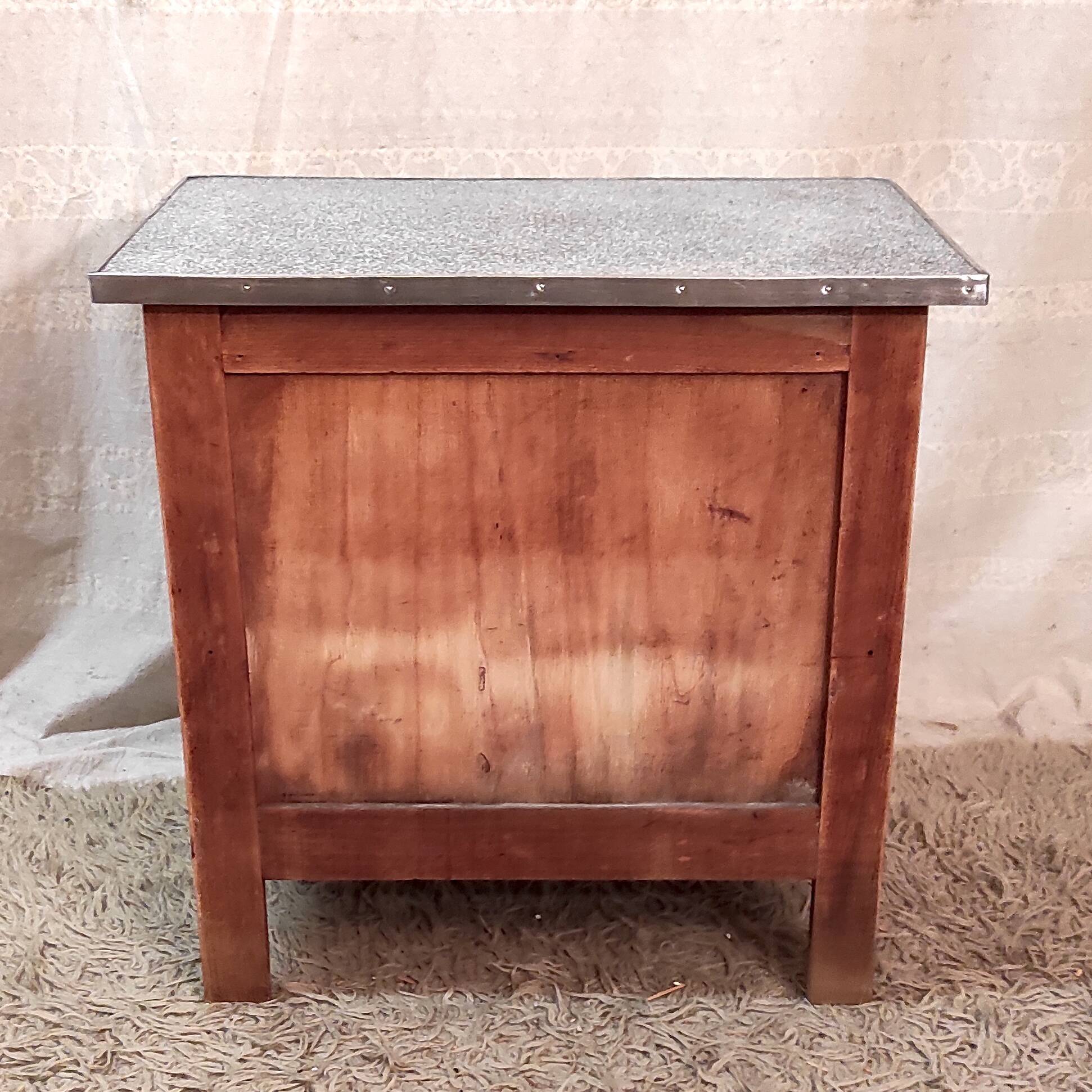 Parisian buffet in solid wood and enamelled sheet metal - mid 20th century.