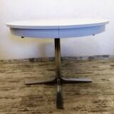 Table ronde en formica années 70 avec rallonge