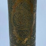 Oriental brass lamppost severe late 19th beautiful patina